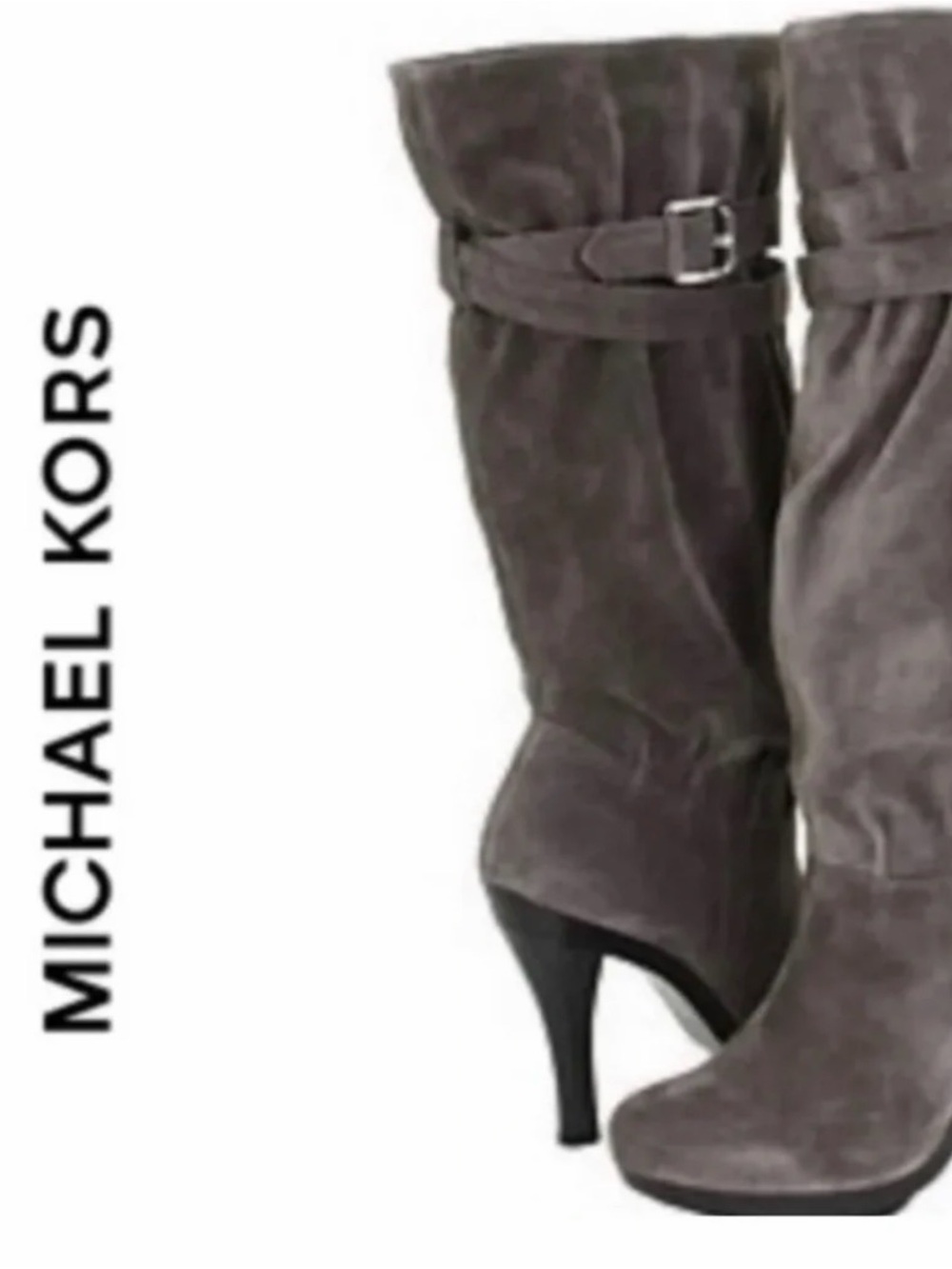 Michael Kors Kincade Slouchy Brown Suede Healed Boots Size 7 1/2
